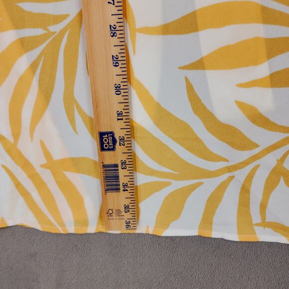 Maison Du Soir Kimono Robe M L Women Short Cream Peach Leaves Silky Tie Waist - Picture 7 of 10